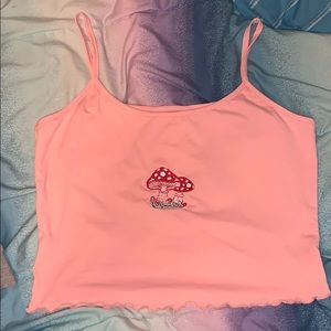 Pink mushroom crop cami